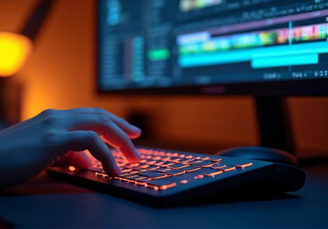 Editor working on complex timeline in Final Cut Pro